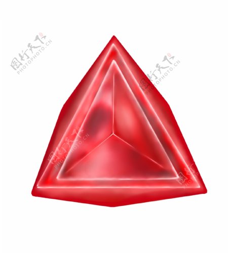 三角形红色宝石插画