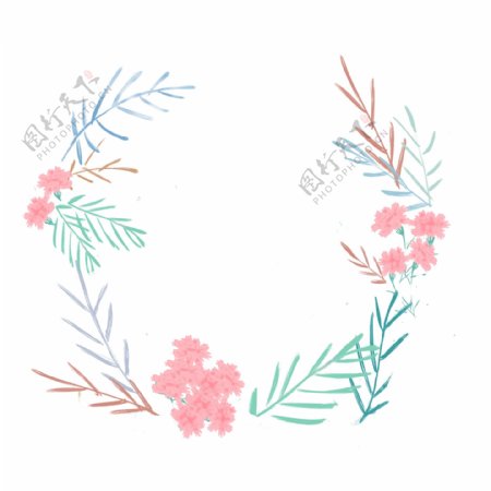 母亲节康乃馨花环png素材图