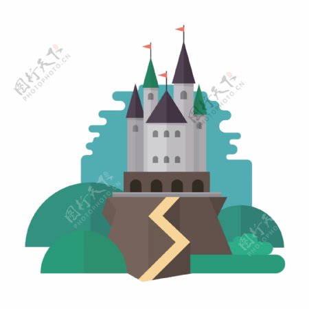卡通可爱的城堡矢量素材