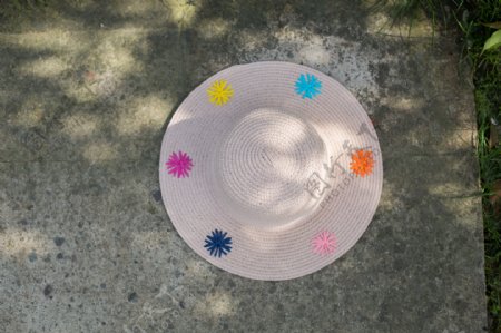 彩色花朵女士遮阳帽防晒凉帽4