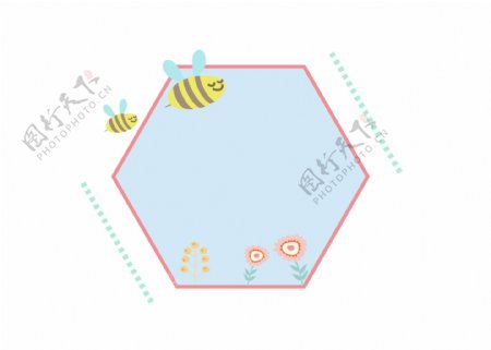 蜜蜂边框装饰插画