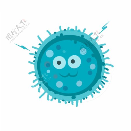 蓝色的娃娃细菌插画