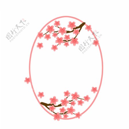桃花春季框的插画