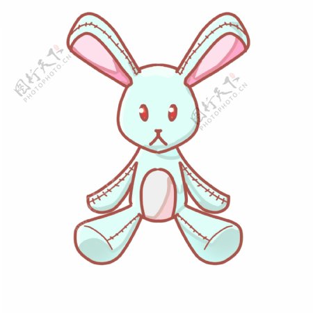 可爱的兔子玩偶插画
