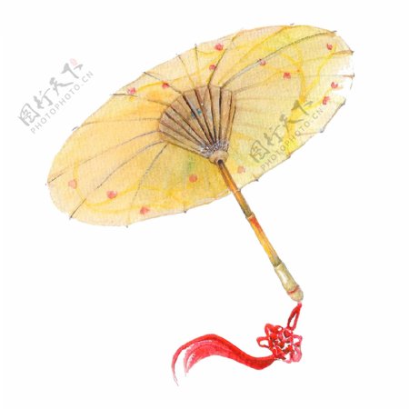 中国风古典油纸伞水彩淡雅PNG