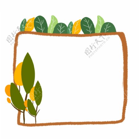 植树节植物类边框素材