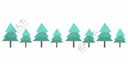 树林分割线手绘插画