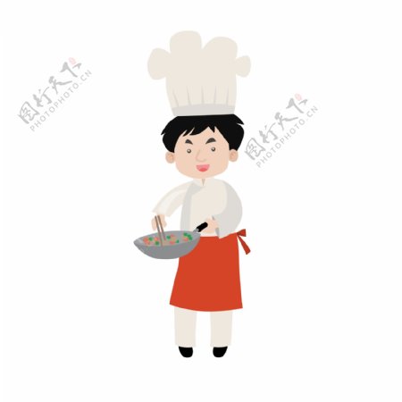 劳动节手绘厨师职业劳动人物元素