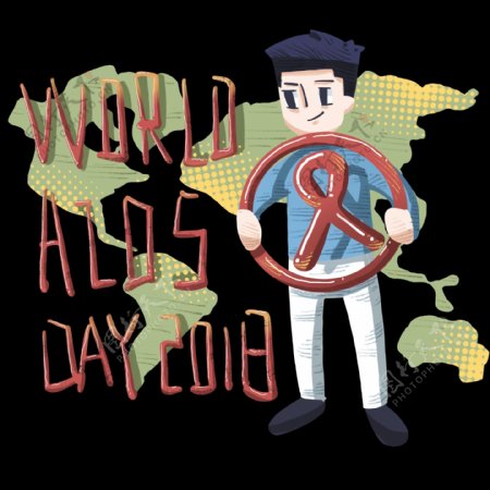 世界艾滋病日插画