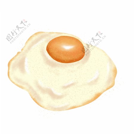 黄色煎蛋鸡蛋美食美味早餐早点食物食品诱人手绘