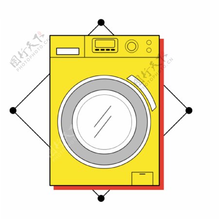 动画黄色洗衣机图案
