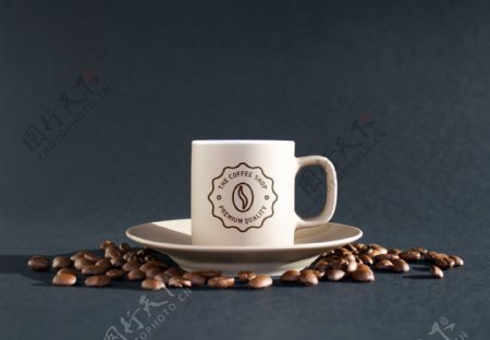 咖啡杯logo贴图样机