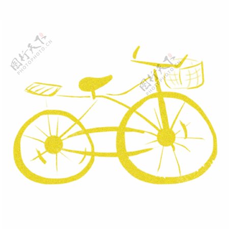 黄色卡通自行车png元素