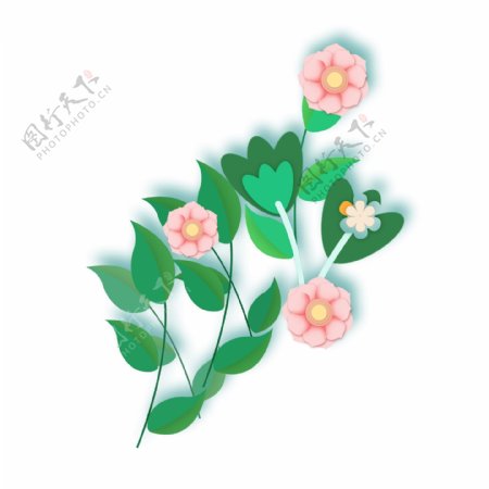 水彩花卉装饰PNG免抠图