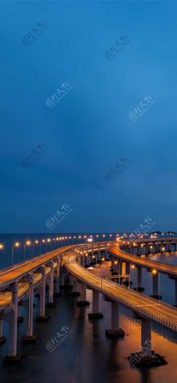 跨海大桥夜景手机壁纸