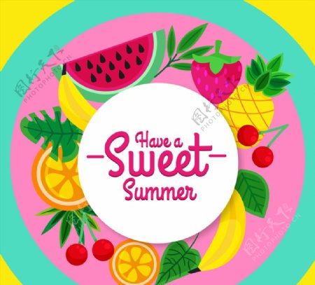 美味夏季水果框架