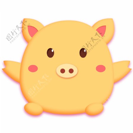 小猪动物卡通透明素材