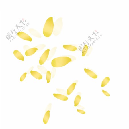原创免抠黄色漂浮花瓣