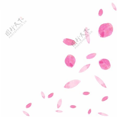漂浮花瓣粉色水彩樱花春天