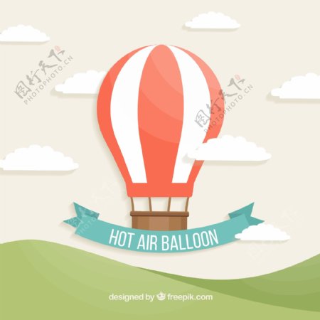 创意红白条纹热气球