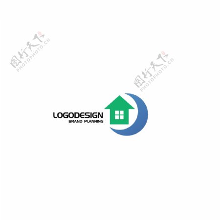 蓝绿房地产logo设计