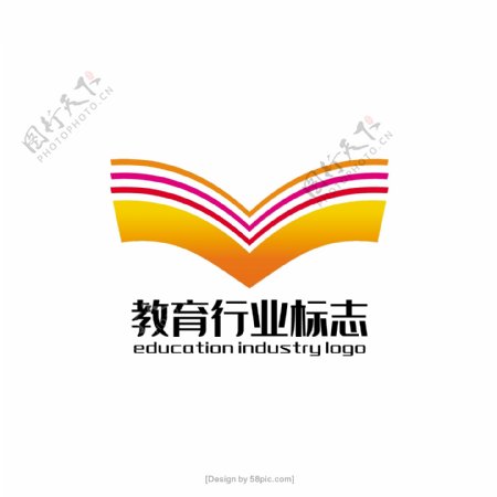 书本创意教育行业标志logo