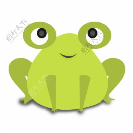 可爱绿色青蛙装饰元素