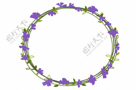 紫色花朵装饰花环
