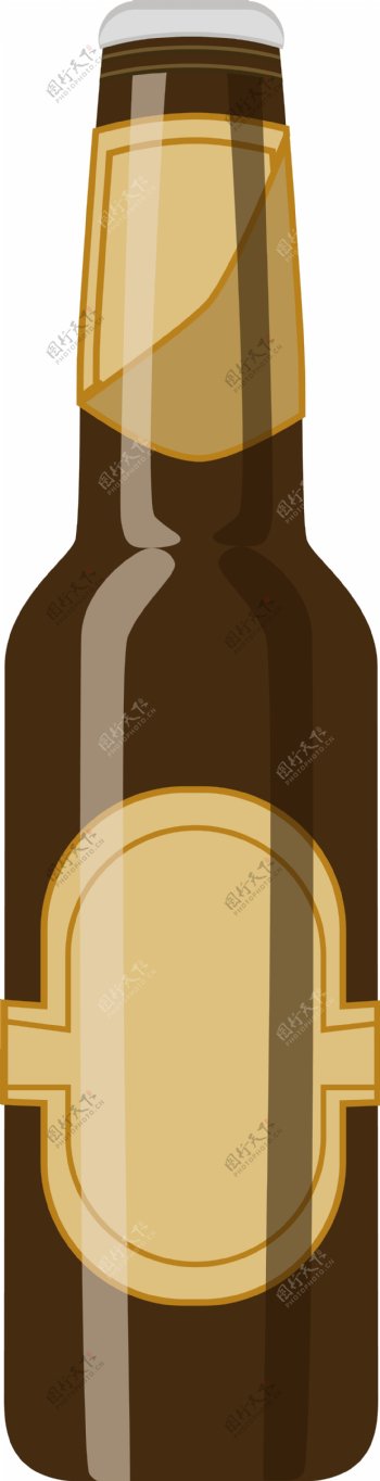 棕色立体瓶子插图