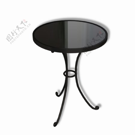 黑色金属圆形桌子