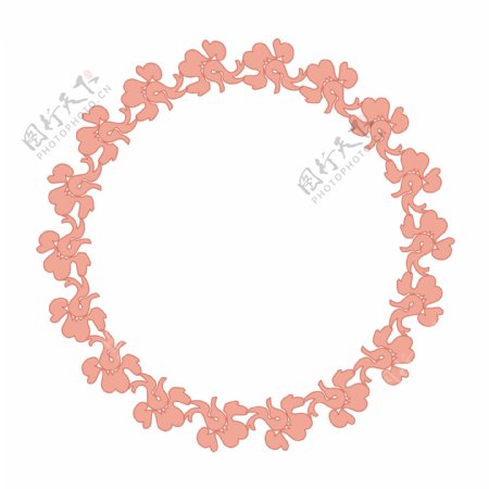 粉色花朵边框插画