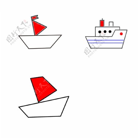 简约几何图形小船