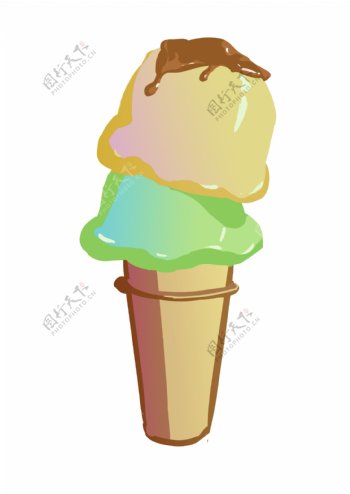 双色冰淇淋美食