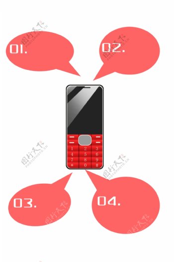 精美的红色手机图表