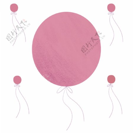 粉色漂浮气球PPT插图