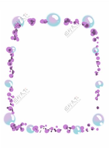 紫色泡泡花边边框