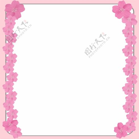 粉色樱花装饰边框
