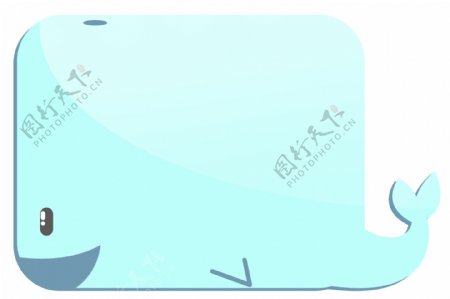 蓝色海豚边框插画