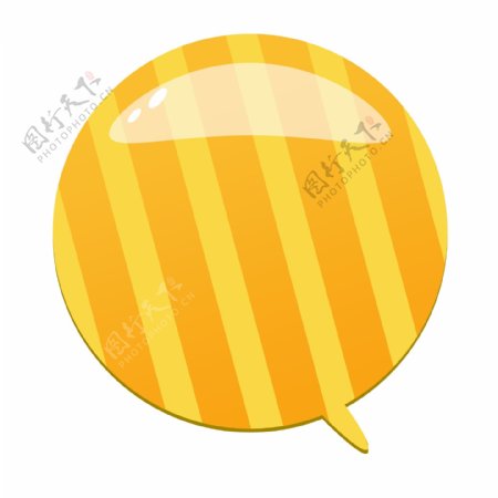 橙色条纹立体卡通气泡素材下载
