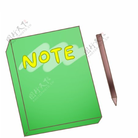 绿色笔记本铅笔