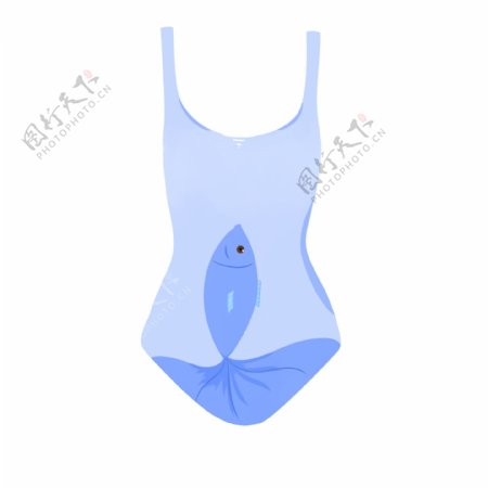 蓝色小鱼游泳设计