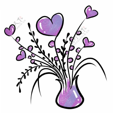 母亲节蓝紫色爱心花束