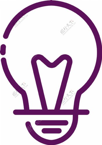 紫色圆弧灯泡元素