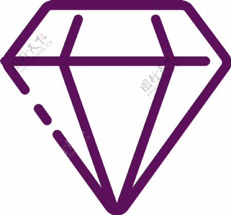 紫色几何创意钻石元素