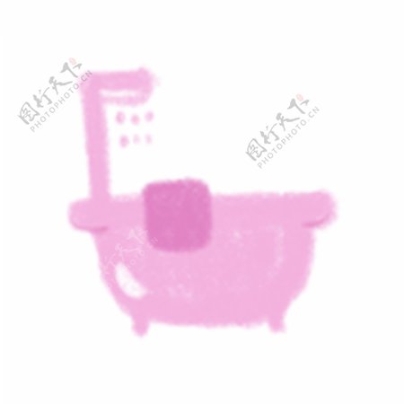 粉色浴缸插画ui图标
