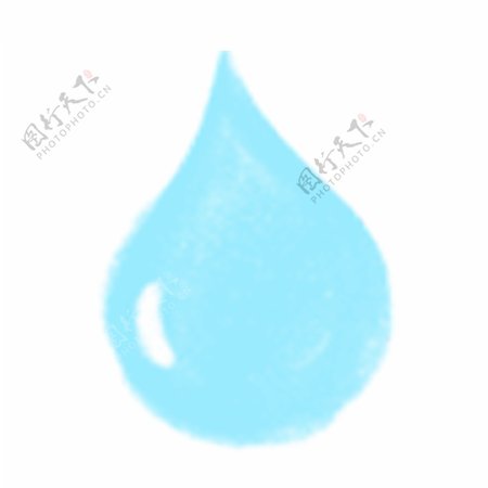 蓝色雨滴插画风ui图标