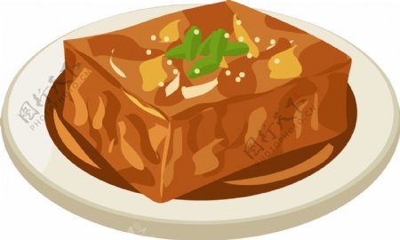 小吃臭豆腐的插画