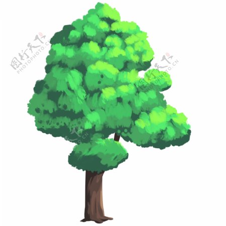 绿色的植物大树插画