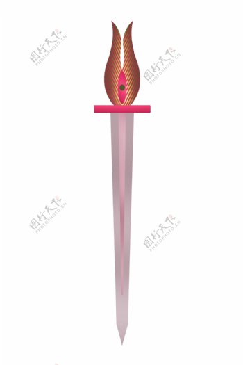 粉色的锋利宝剑插画