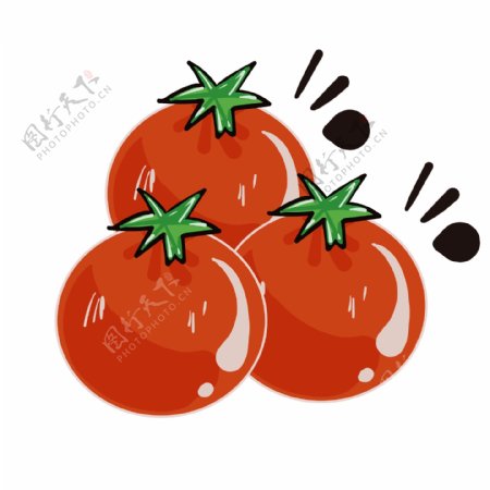 西红柿烧烤的插画
